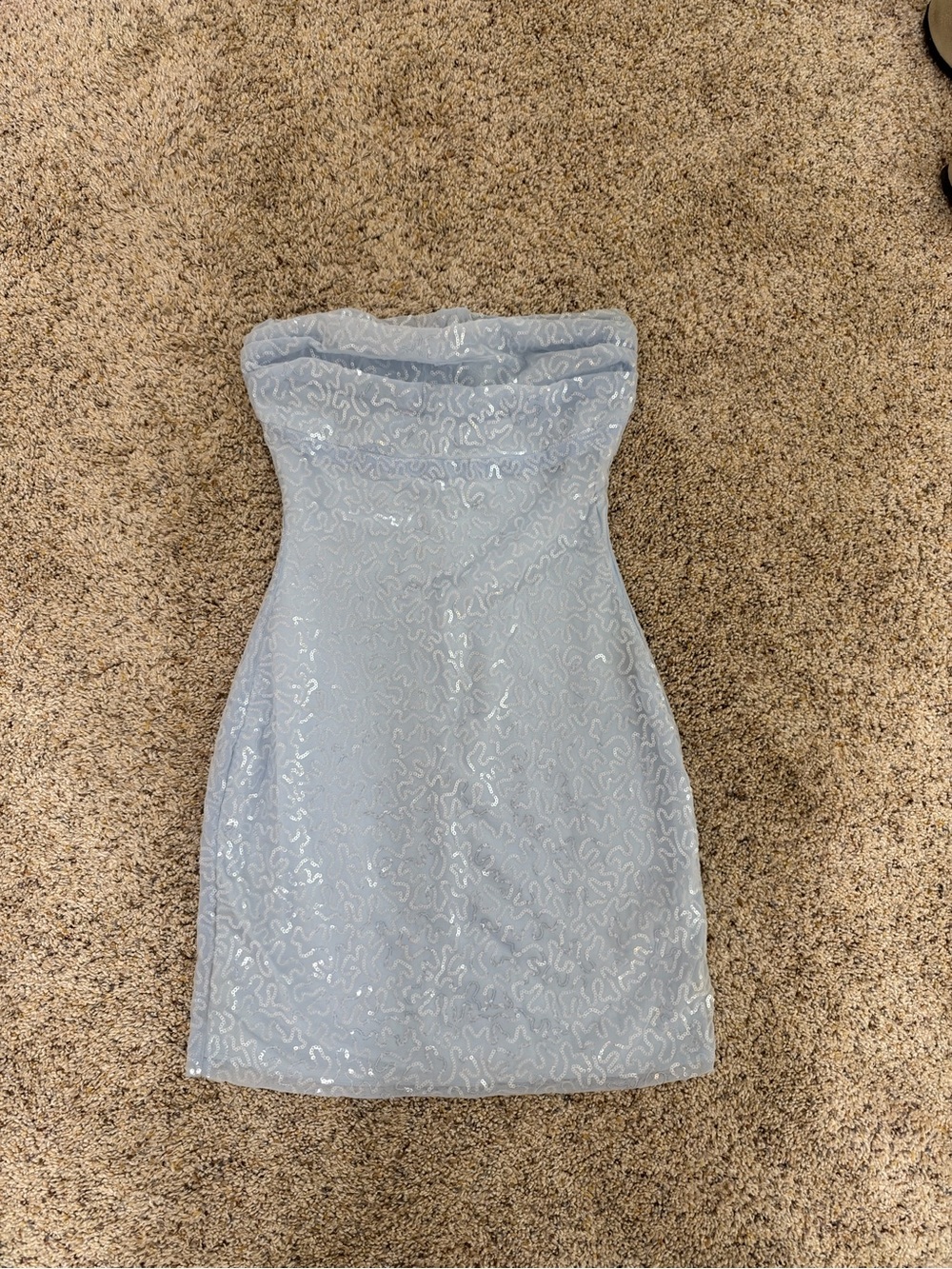 Windsor Strapless Light Blue Sequin Party Dress